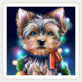 Cute Yorkshire Terrier Drawing Sticker